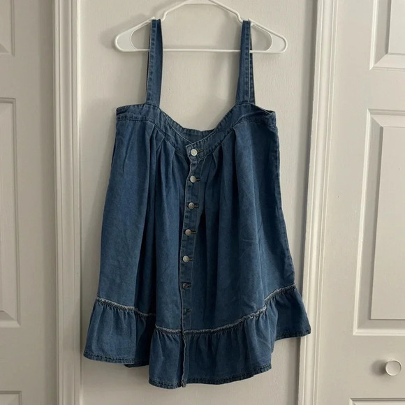 Denim Button Up Oversized Dress - Picture 2 of 3